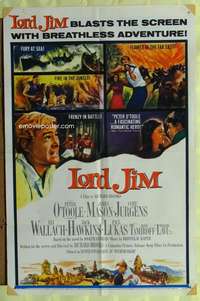 k460 LORD JIM style B one-sheet movie poster '65 Peter O'Toole, James Mason