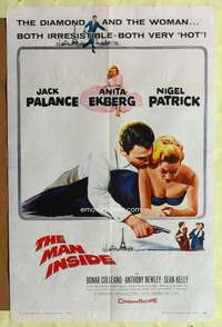 k478 MAN INSIDE one-sheet movie poster '58 Jack Palance, Anita Ekberg