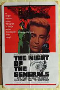 k553 NIGHT OF THE GENERALS style A one-sheet movie poster '67 Peter O'Toole