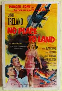 k555 NO PLACE TO LAND one-sheet movie poster '58 sexy Mari Blanchard!