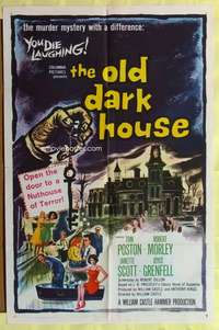 k561 OLD DARK HOUSE one-sheet movie poster '63 Hammer, William Castle