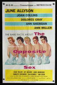 k570 OPPOSITE SEX one-sheet movie poster '56 June Allyson, Joan Collins