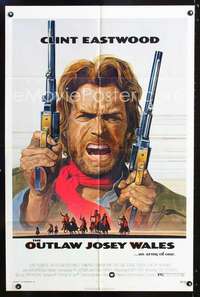 k574 OUTLAW JOSEY WALES one-sheet movie poster '76 art of Clint Eastwood!