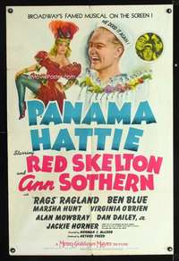 k577 PANAMA HATTIE style C one-sheet movie poster '42 Red Skelton, Sothern