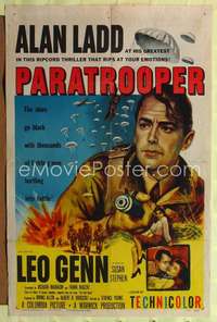 k578 PARATROOPER one-sheet movie poster '53 Alan Ladd, English Red Beret!