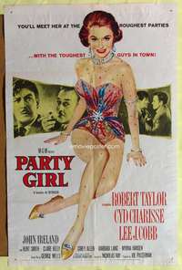k580 PARTY GIRL one-sheet movie poster '58 Cyd Charisse, Nicolas Ray