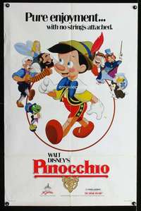 k584 PINOCCHIO one-sheet movie poster R84 Walt Disney classic cartoon!