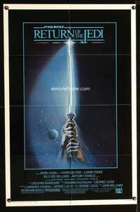 k604 RETURN OF THE JEDI one-sheet movie poster '83 George Lucas classic!