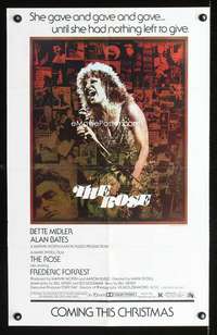 k617 ROSE advance one-sheet movie poster '79 Bette Midler as Janis Joplin!