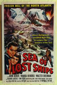 k626 SEA OF LOST SHIPS one-sheet movie poster '53 frozen North Atlantic!