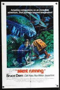 k635 SILENT RUNNING signed one-sheet movie poster '72 Bruce Dern, cool art!