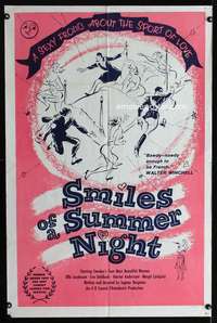 k643 SMILES OF A SUMMER NIGHT one-sheet movie poster '55 Ingmar Bergman