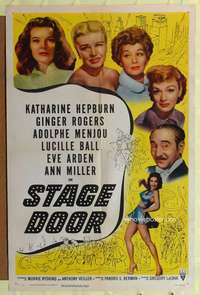 k659 STAGE DOOR one-sheet movie poster R53 Kate Hepburn, Ginger Rogers