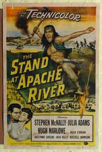 k662 STAND AT APACHE RIVER one-sheet movie poster '53 Native Americans!