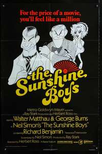 k679 SUNSHINE BOYS one-sheet movie poster '75 great Al Hirschfeld art!