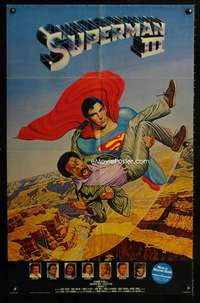 k684 SUPERMAN III book style one-sheet movie poster '83 Chris Reeve, Pryor