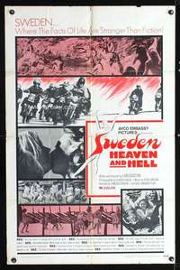 k687 SWEDEN HEAVEN & HELL int'l one-sheet movie poster '69 Luigi Scattini