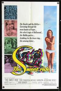 k690 SWEET RIDE one-sheet movie poster '68 1st Jacqueline Bisset, surfing!