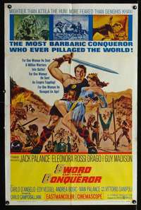 k695 SWORD OF THE CONQUEROR one-sheet movie poster '62 Jack Palance