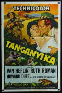 k698 TANGANYIKA one-sheet movie poster '54 Van Heflin, Ruth Roman, Africa!