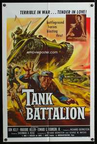 k699 TANK BATTALION one-sheet movie poster '57 battleground heroes!