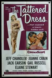 k703 TATTERED DRESS one-sheet movie poster '57 Jeff Chandler, Jeanne Crain