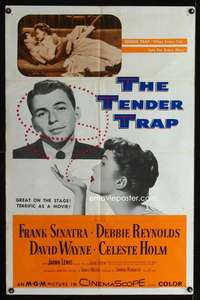 k708 TENDER TRAP one-sheet movie poster '55 Frank Sinatra, Debbie Reynolds