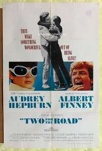 k751 TWO FOR THE ROAD one-sheet movie poster '67 Audrey Hepburn, Finney