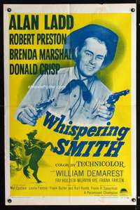 k776 WHISPERING SMITH one-sheet movie poster R56 Alan Ladd, Preston