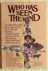 k778 WHO HAS SEEN THE WIND Canadian 1sh movie poster '77 W.O. Mitchell