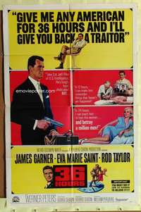 n005 36 HOURS one-sheet movie poster '65 James Garner, Eva Marie Saint