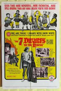 n008 7 DWARFS TO THE RESCUE one-sheet movie poster '65 cool live action!