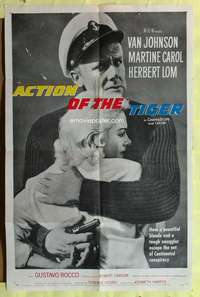 n015 ACTION OF THE TIGER one-sheet movie poster '57 Van Johnson, conspiracy
