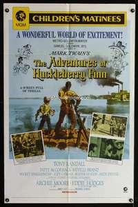 n017 ADVENTURES OF HUCKLEBERRY FINN one-sheet movie poster R70 Mark Twain