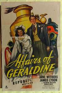 n022 AFFAIRS OF GERALDINE one-sheet movie poster '46 Jane Withers, Lydon