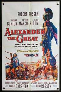 n026 ALEXANDER THE GREAT one-sheet movie poster '56 Richard Burton, March