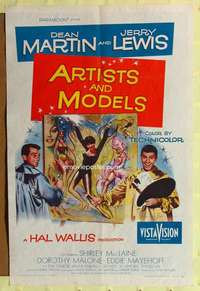 n044 ARTISTS & MODELS one-sheet movie poster '55 Dean Martin, Jerry Lewis