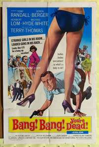 n049 BANG BANG YOU'RE DEAD one-sheet movie poster '66 Tony Randall, sexy!