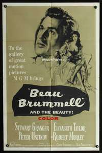 n053 BEAU BRUMMELL one-sheet movie poster '54 Liz Taylor, Stewart Granger