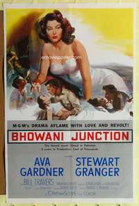 n055 BHOWANI JUNCTION one-sheet movie poster '55 super sexy Ava Gardner!