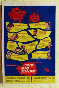 n059 BIG KNIFE one-sheet movie poster '55 Jack Palance, Robert Aldrich