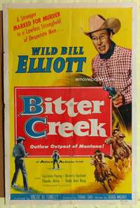 n066 BITTER CREEK one-sheet movie poster '54 Wild Bill Elliot in Montana!
