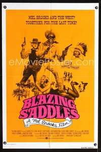 n068 BLAZING SADDLES int'l one-sheet movie poster '74 Mel Brooks western!