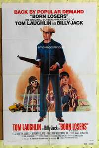 n070 BORN LOSERS one-sheet movie poster R74 Tom Laughlin IS Billy Jack!