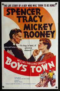 n072 BOYS TOWN one-sheet movie poster R57 Spencer Tracy, Mickey Rooney