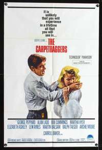 n086 CARPETBAGGERS one-sheet movie poster '64 Peppard, sexy Carroll Baker!