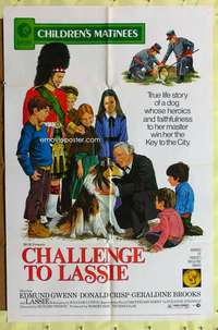 n094 CHALLENGE TO LASSIE one-sheet movie poster R73 classic canine Collie!