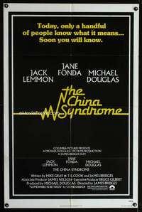 n101 CHINA SYNDROME one-sheet movie poster '79 Jack Lemmon, Jane Fonda