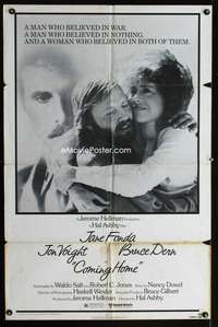 n111 COMING HOME one-sheet movie poster '78 Jane Fonda, Jon Voight, Dern