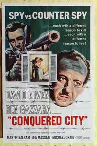 n113 CONQUERED CITY one-sheet movie poster '65 David Niven, Ben Gazzara